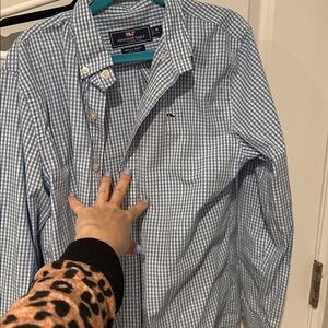 Vineyard Vines Light Blue Checkered Shirt
